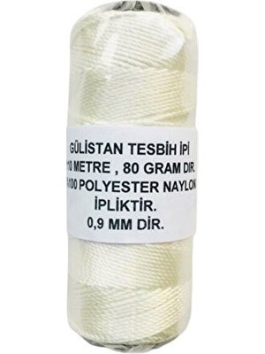 Gulistan Pazarı Makaralı Kalın Tesbih İPİ.BEYAZ..110 Metre...80 Gramdır...0,9 mm Kalınlığındadır..