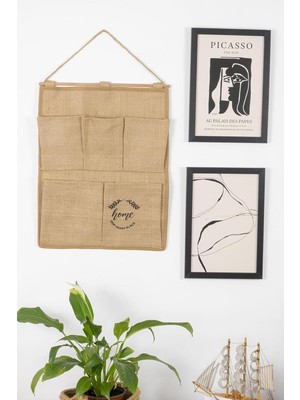 Vento Store Jüt 5 Cepli Çok Amaçlı Askılı Duvar Tipi Dolap Içi Banyo Mutfak Düzenleyici Organizer 35X45