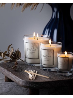 Vento Store Şeffaf Cam 3'lü Bardak Soya Mum Seti