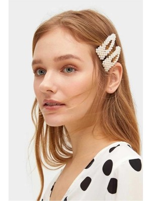 H&e Design Kadın Incili Luxury Zara Model Yan Saç Tokası 01 2'li