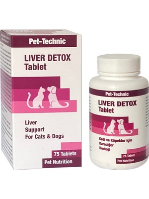 Pet-Technic Lıver Detox Tablet – Kedi ve Köpekler Için Karaciğer Destekleyici Bitkisel Takviye – 75