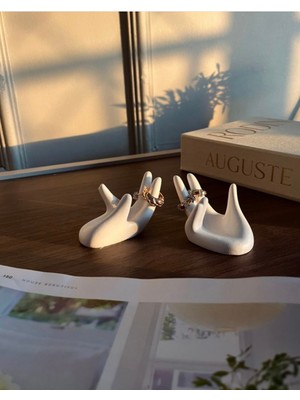 Elmessa 2li Dekoratif Çok Amaçlı Takı Tabağı,yüzük Standı VERNIKLI(8X5CM)