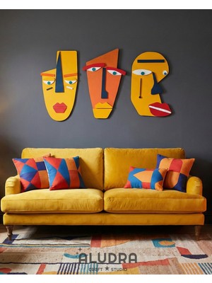 Aludra Craft Studio Pop Art Ahşap Duvar Dekoru Tablo 3'lü Set -Stare