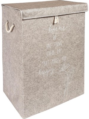 Çamaşır Sepeti Kirli Çamaşır Torbası Çamaşır Sepet Keçe Kapaklı Çok Amaçlı Sepet Oyuncak Saklama Sep