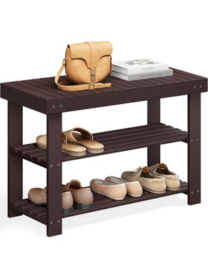 Ayakkabı Rafı Tezgahı, 3 Katmanlı Depolama Düzenleyici, Giriş Tezgahı, 250 Lbs'ye Kadar Tutar, 25 x