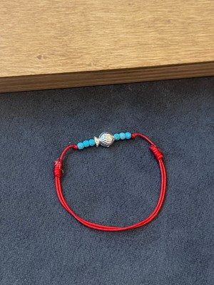 Aida Jewelss 925 Ayar Gümüş Balık Bileklik Fasad Kesim Firuze Taşlı Gümüş Şans Balığı Bileklik