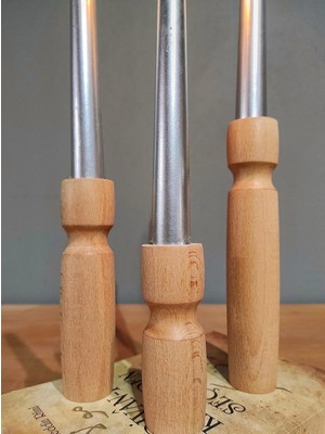 Genel Ahşap Naturel Şık Şamdan 3'lü Set