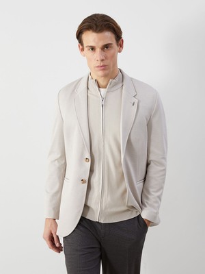 Lc Waikiki Erkek Blazer Ceket Standart Kalıp Bej Renk İnce Malzeme Özellikleri ile Şık Tasarım