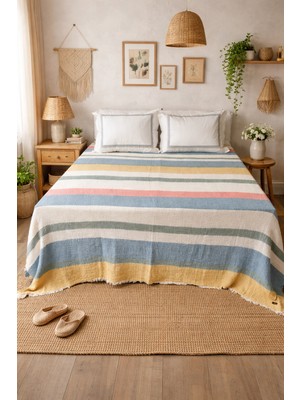 La Lune Home Aden Muslin Yatak Örtüsü Seti %100 Pamuk Battal Boy Organik Kumaş