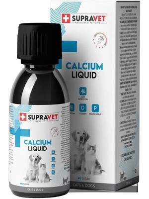 Vento Store Supravet Calcium Kedi ve Köpek Için Sıvı Kalsiyum Damla 100ML