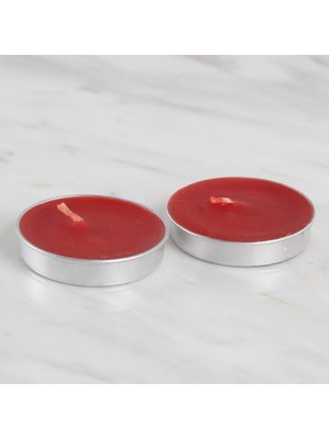 Almira Butik Loren 2'li Tealight Mum Kırmızı