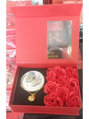 B&Nine Sevgililer Günü Romantik Gül Istiridye Içinde Gerçek Inci Kolye 12 Gül ve Istiridye Kolye