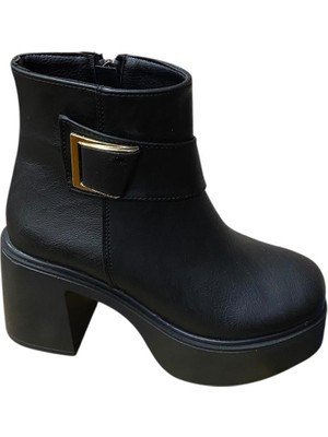 Güven Kundura Kadın Kalın Topuklu Bağcıklı Fermuarlı Platfrom Bot