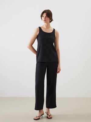 Lc Waikiki Yeni Sezon Beli Lastikli Puantiyeli Kadın Pantolon