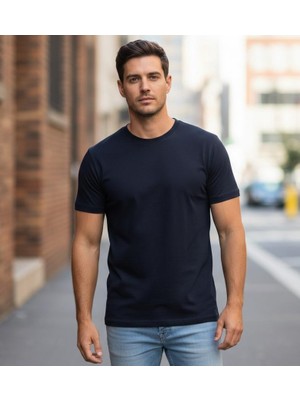 Septemmart %100 Pamuklu Bisiklet Yaka Erkek Slim Fit Basic T-Shirt
