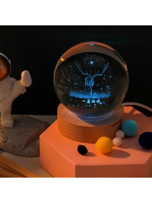 Evaglow Renk Değiştiren Geyik Cam Küre