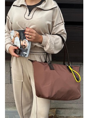 Septemmart Muse Model Büyük Boy Paraşüt Kumaş Kadın Omuz Çantası