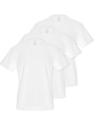 Septemmart (3'lü Paket) %100 Pamuklu V Yaka Slim Fit Basic Erkek T-Shirt