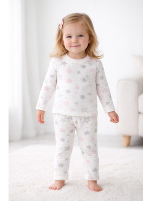 Yıldız Baskılı Kız Çocuk Pijama Takımı