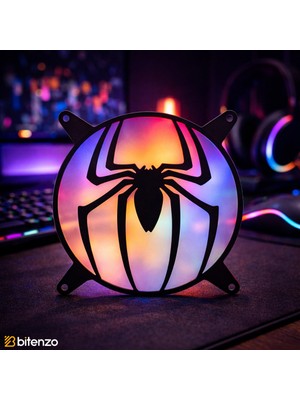 Örümcek Desenli 120x120 Mm Oyun PC Aksesuarı, Masaüstü Bilgisayar Fan Kapağı
