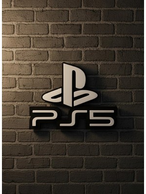 Shopwave Playstation 5 Logo Duvar Dekoru Minimal Tasarım 16×12 cm
