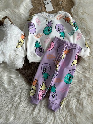 Ananas Baskılı Kız Çocuk Alt Üst Takım