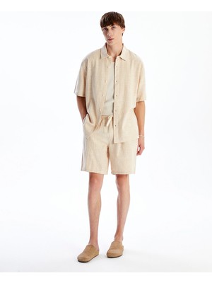 Lc Waikiki Yeni Sezon Rahat Kalıp Keten Görünümlü Erkek Şort