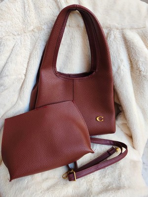 Tuel Kadın Omuz Çantası Deri Görünümlü – Çıkarılabilir Askılı Portföy Set