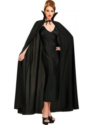 Marsilyan Siyah Renk Yakalı Halloween Pelerini 120 cm