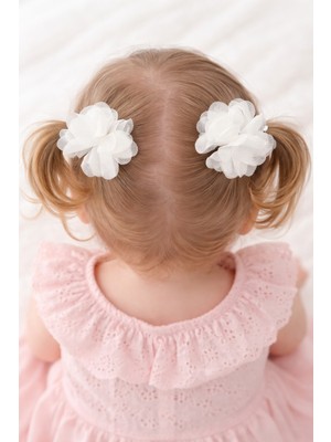 Bebek Çocuk Tüllü Sevimli Klips 2'li Saç Tokası