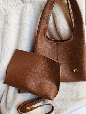 Tuel Kadın Omuz Çantası Deri Görünümlü – Çıkarılabilir Askılı Portföy Set