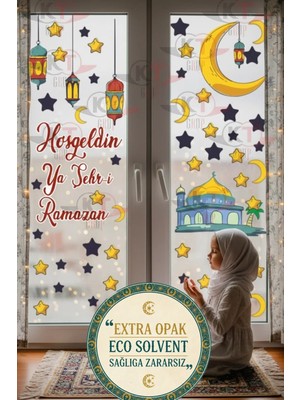 Kt Grup Mübarek Ramazan Ayı Cam Duvar Süsleri 100 cm Hoşgeldin Ramazan Sticker Seti