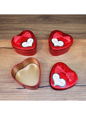 Erseyy Kırmızı Metal Kalp Hediye Kutusu