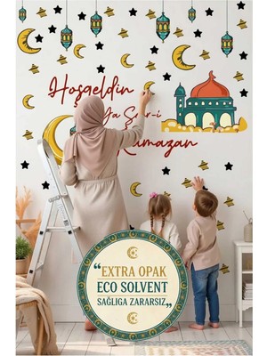 Kt Grup Ramazan Ayı Temalı Cam Duvar Süsleri Hoşgeldin Ramazan Mat Görünümlü Sticker Seti