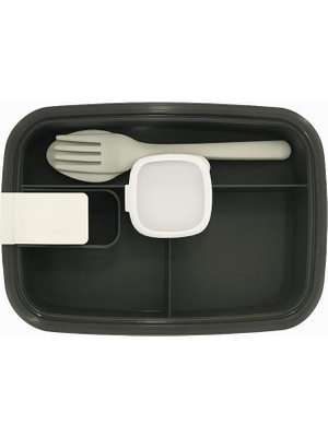 Store Vakumlu Lunchbox Yemek Kabı – Sızdırmaz, Taşınabilir ve Sağlıklı Saklama Kutusu | Çatal Kaşık Bölmeli | Gıda Dostu (Gri)