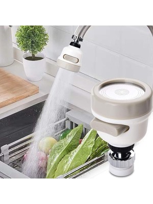 360° Ayarlanabilir Musluk Başlığı – Su Tasarruflu Lavabo Ucu, 3 Farklı Püskürtme Modu, Sıçramaya Dayanıklı Tasarım | Mutfak ve Banyo Lavaboları Için Döner Musluk Başlığı