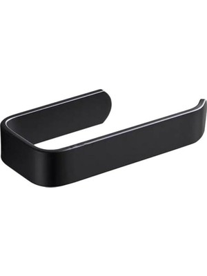 Banyo Yapışkanlı Lüks Tasarım Lamalı Tuvalet Kağıtlığı Siyah