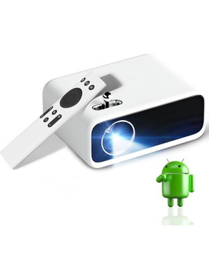 Mini Pro Projeksiyon Cihazı, Android Işletim Sitemi, 300 Ansı Lümen, Ekran Yansıtma
