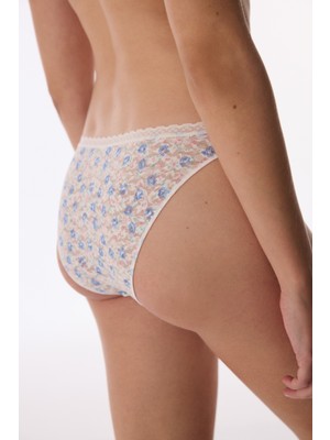 Penti Kırık Beyaz Easy Lace Dantel Desenli V Model Slip Külot