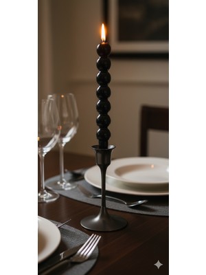 Siyah Top Şamdan Mumu