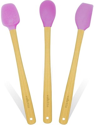 Indigo 3'lü Pembe Bambu Silikon Spatula Seti Uzun 26 cm VLT1508