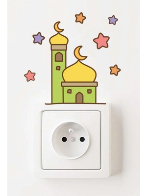 Kt Grup Cami Ay ve Yıldızlar Ramazan Priz Sticker