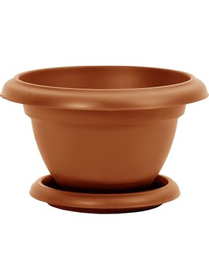 VM03 3 No Villa Menekşe Saksı Set 2 Litre 22 Cm, Kiremit