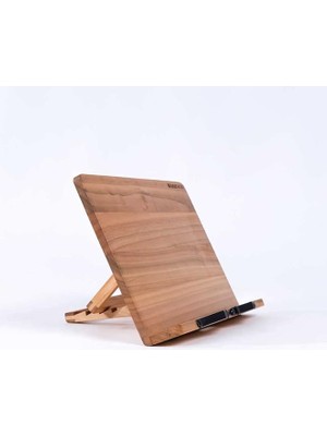 Ayarlanabilir Kiraz Ahşap Kitap Okuma Standı - El Yapımı Masif Ahşap Kitap Tutucu - Gugar Kitap Destek