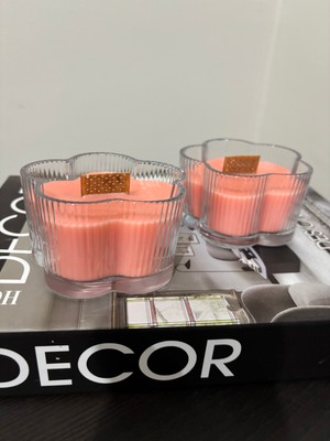 Violet Candle Decor Pembe Çiçek Kokulu 2'li Cam Mum