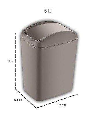Soft Çöp Kutusu Döner Kapak 5 Lt Bej