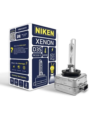 D3S 4300K Gün Işığı Xenon Far Ampulü, 42V 35W PK32D-5, 4300K