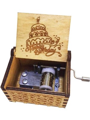 Happy Birthday Iyi Ki Doğdun Ahşap Çevirmeli Müzik Kutusu