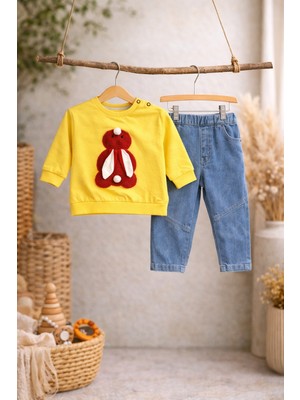 Baby Buu Tavşan Desenli Mevsimlik Unisex Günlük Alt Üst Bebek Takım