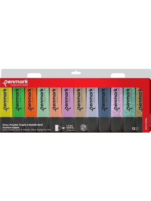 Fosforlu Kalem 12'li Asetat Karışık Renk 3 Neon ve 3 Pastel ve 3 Tropik ve 3 Simli